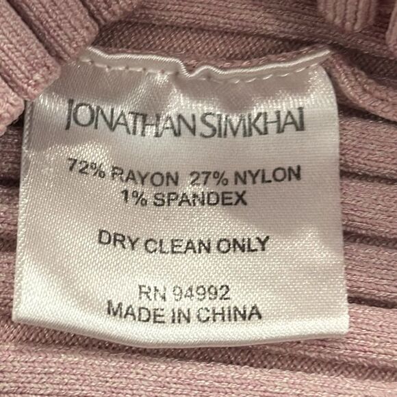 NWT Jonathan Simkhai Kim Womens Ribbed Knit Cut-Out Sweaterdress Dusty Rose XL - Picture 15 of 16